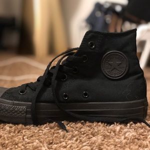 All Black High-Top Converse
